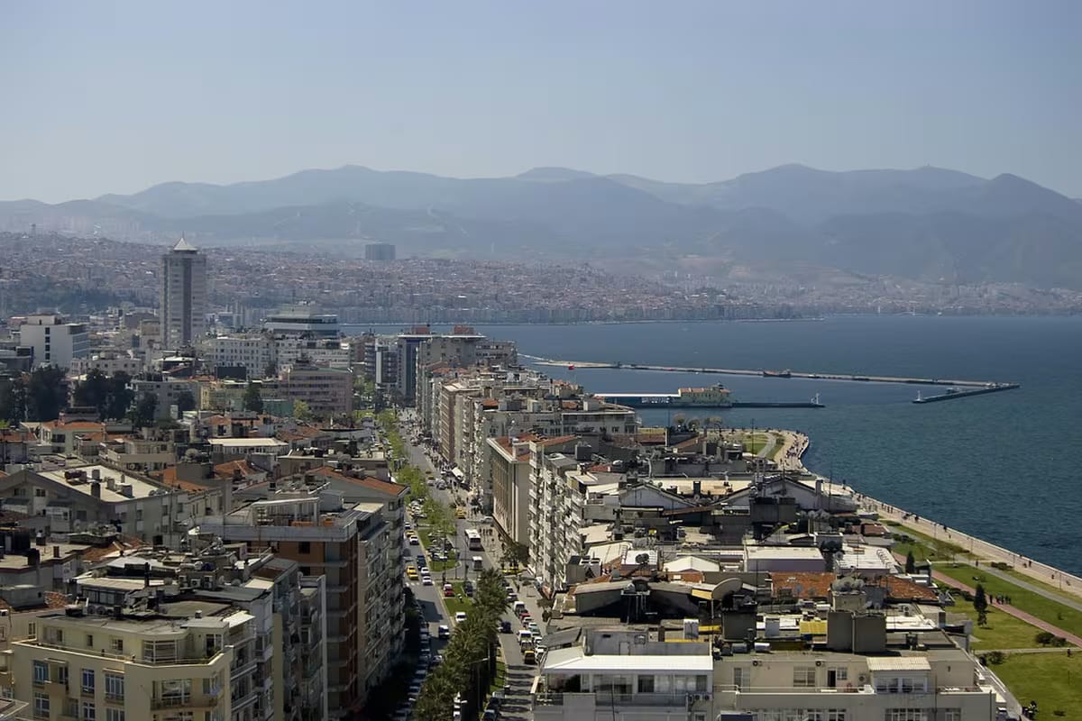 Izmir Bay and city view; regional image for a transfer to Menemen